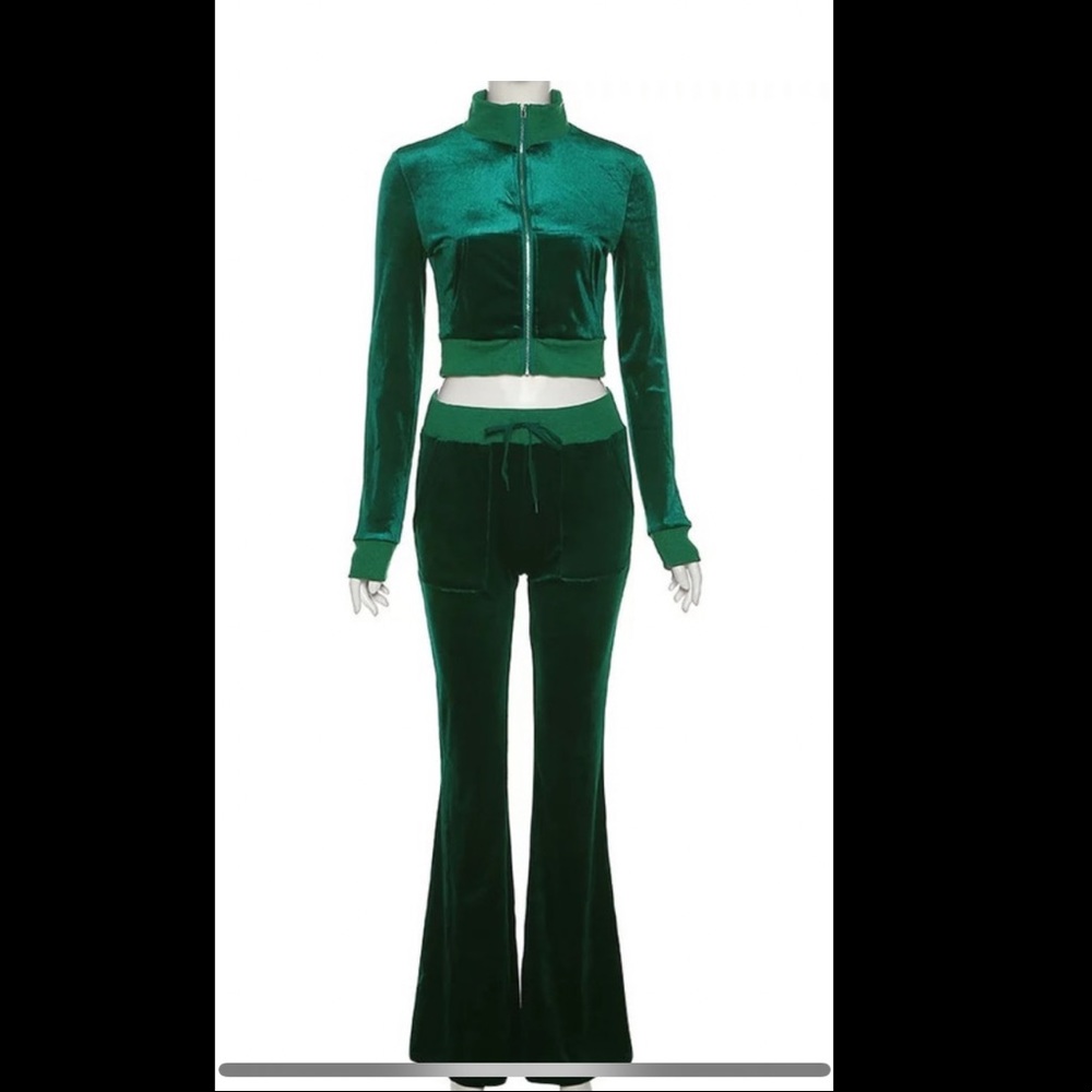 Womens Velour Tracksuit Set